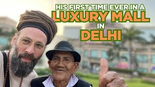 I blew an old Nepali man's mind at a modern Delhi mall in India! #lalaji #delhi #indiatravel