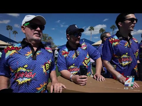 The 'Boom Bang Bop Crew' stands out at the 1st day of The Players Championship