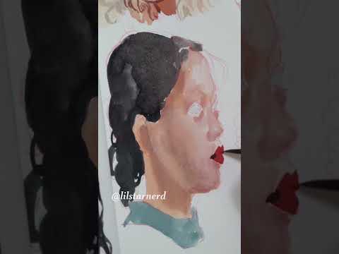 A difficult gouache portrait