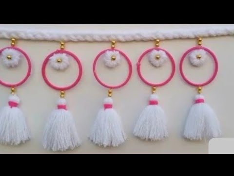 ऊन से बनाए नए डिजाइन कि तोरण / Woolen Toran Design / Woolen Flower Door Hanging / Woolen Craft Ideas