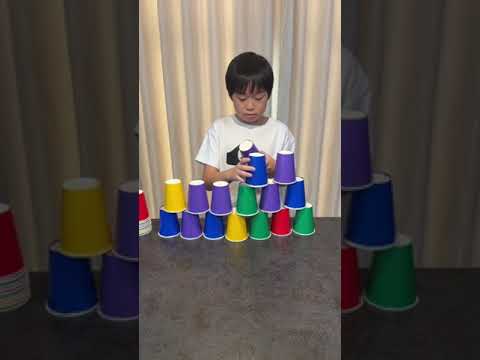 Building with cups!! Part26 #shorts #レオ