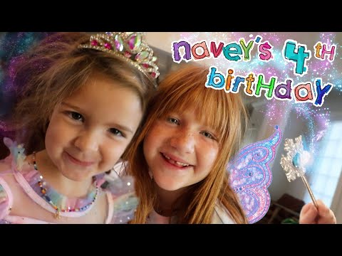 NAVEY'S PRiNCESS BDAY PARTY!!  Fairy Adley and Mom make Birthday Princesses out of Navey & Friends