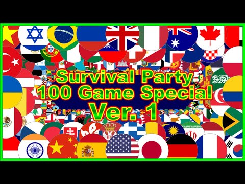 1 minute survival party =100 Game Special Ver1=- ~200 countries marble race~| Marble Factory