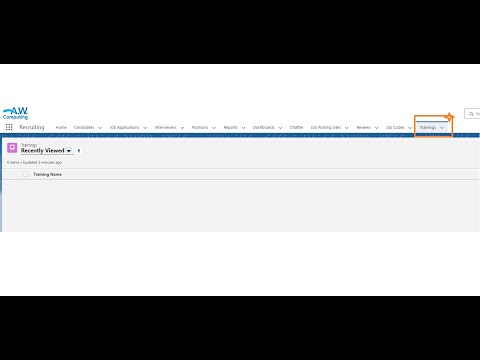 Adding the Training tab in AW Computing - SalesForce Trailhead