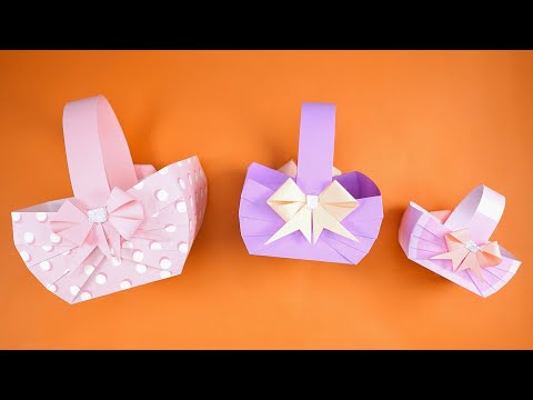 How to Make Easter Baskets | Paper Basket With Handle Tutorial | Easy Paper Baskets During Easter