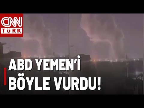 Trump Yemen'i Hedef Aldı! ABD'nin Yemeni Vurduğu Anlar...