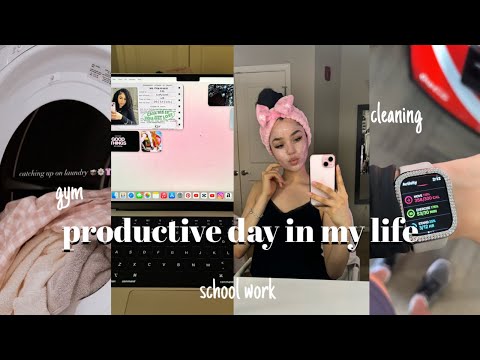 Productive Day In My Life || cleaning, gym, makeup tut, school work, self care night || ft. NIIMBOT