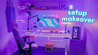 Gamer girl's setup makeover ✨ cozy + rgb aesthetic pc setup