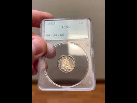 Proof ~ Seated Liberty Dime ~ 1887 ~ PCGS Rattler