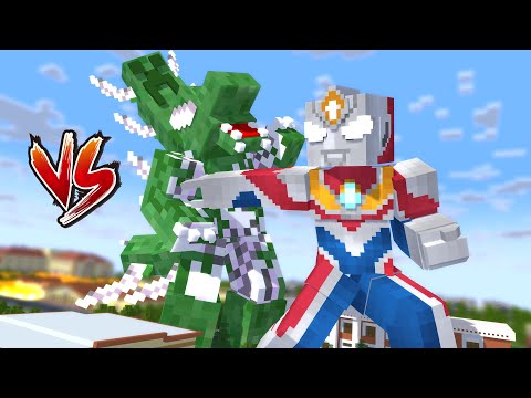 Ultraman Dyna VS Creeper Kaiju | Minecraft  Animation