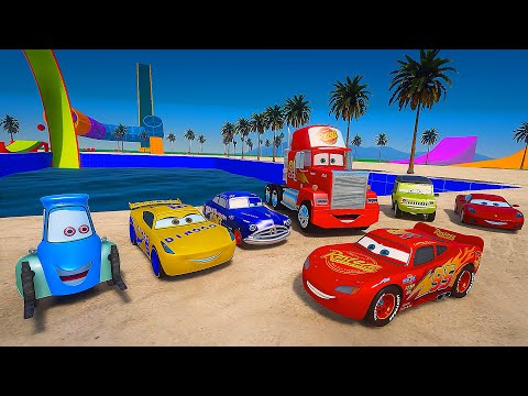 Disney Pixar Cars : Lightning McQueen, Cruz Ramirez, Mater, Hudson, Axlerod, Storm, Guido, Mack,