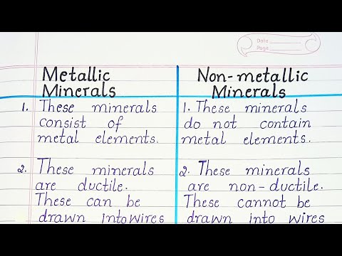 Difference between Metallic Minerals and Non-Metalic Minerals