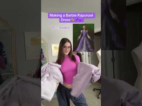 Making the Barbie Rapunzel dress!