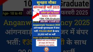 Anganwadi Vacancy 2025 आंगनवाड़ी सुपरवाइजर में बंपर भर्ती: ₹35,000 सैलरी के साथ 20,000 पदों पर भर्ती