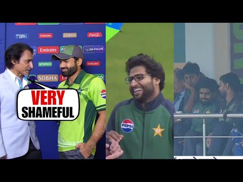 Pakistan Team shamful smile after match got abandoned due to rain and came last on champions trophy