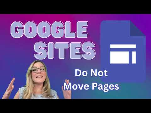 Google Sites Do Not Move Pages