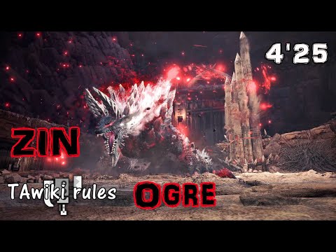 【MHWIB】TAwiki rules 4′25″33 ジンオウガ亜種 ソロ【スラッシュアックス/スラアク】Stygian Zinogre / Switch Axe solo