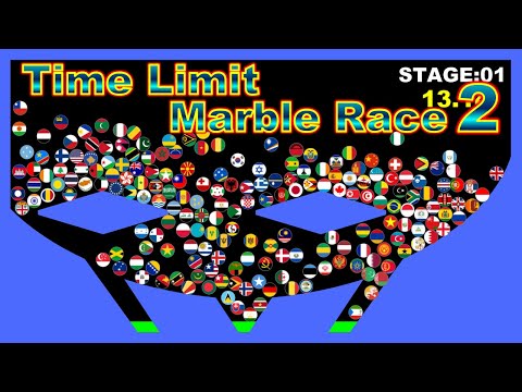 Time Limit Marble Race 2 ~200 countries survival marble race~  in Algodoo | Marble Factory