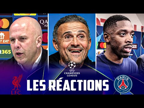 La joie de DEMBELE et de LUIS ENRIQUE, la déception de SLOT,... Les réactions après Liverpool - PSG