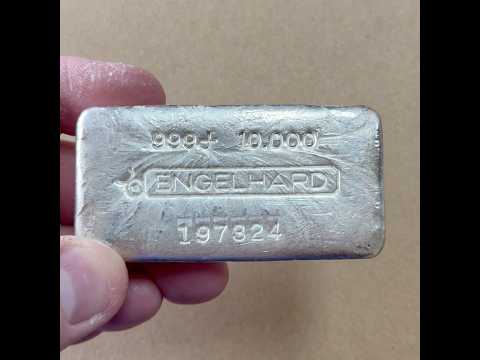 ENGELHARD ~ 10oz Silver Bar ~ 3rd Series Canadian with ‘heavy grid’ pattern reverse ~