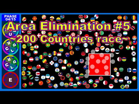 Area Elimination #5 ~200 countries marble race #39~  in Algodoo | Marble Factory