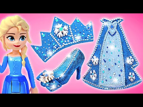 Snowflake Outfit from Clay: Crown, Shoes & Dress for Elsa!❄️Crafts by Slick Slime Sam's Maker World