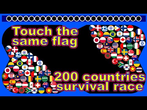 Touch the same flag | 200 countries survival race  ~200 countries marble race #43~ | Marble Factory