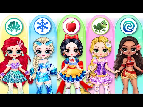 Disney Princess & Frozen Elsa Shines with NEW FASHION! | Best DIY Fashion Paper Dolls