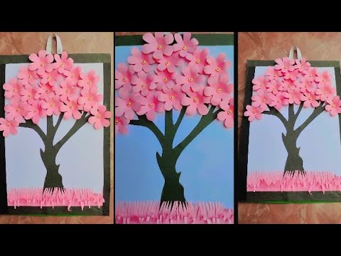 amezing Paper Tree Wall Hanging Craft | Paper Flowers Wall decoration | Paper Craft For Home decor