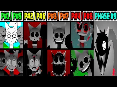 NEW! Phase 1 VS Phase 2 VS Phase 3 VS Phase 4 VS Phase 5 VS Phase 7-9 in Incredibox Sprunki Mix !!