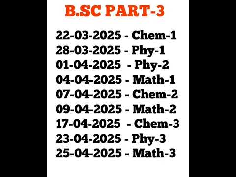 B.SC PART -3 Time - Table