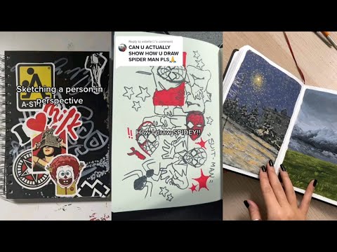 Sketchbook Tour 📔 TikTok Compilation 2023 #21 | Sketchbook Ideas