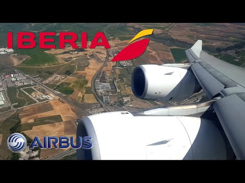 Iberia Airbus A340-600 ✈ Pushback, Taxi and Takeoff from Madrid to London-Heathrow