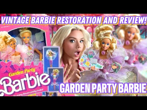 VINTAGE BARBIE RESTORATION AND REVIEW! 1988 GARDEN PARTY BARBIE! COMPLETE RESTORATION TUTORIAL!