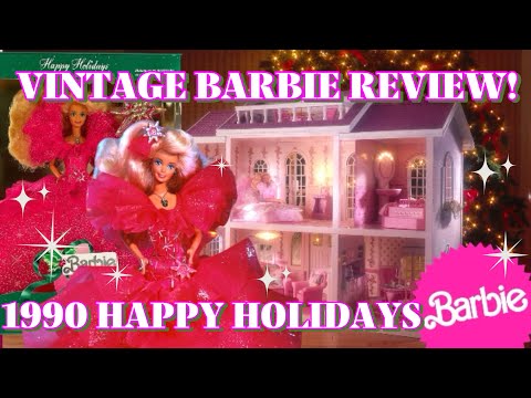 VINTAGE HOLIDAY BARBIE DOLL REVIEW! 1990 HAPPY HOLIDAYS BARBIE! MOST BARBIECORE DOLL EVER!?