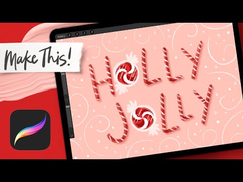 CANDY CANE LETTERING IN PROCREATE | Intermediate Procreate Lettering Tutorial