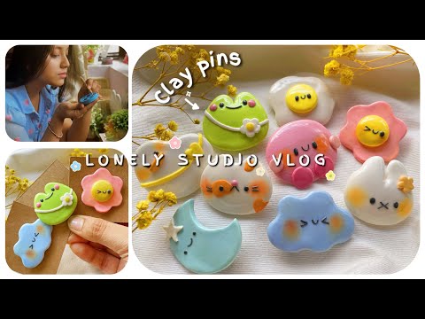 🌱How Loneliness changed me ! Another lonely evening and I am making Air Dry Clay pins / Art VLOG