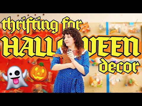 Thrift with me for home decor (spooky edition!) 👻 for REAL this time. Micd up thrift haul Fall 2023