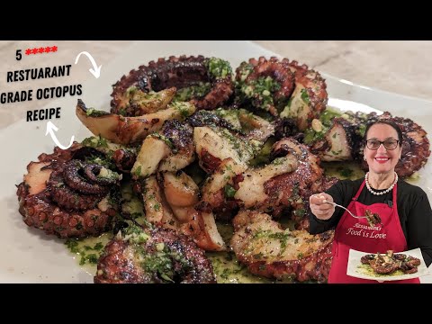 Grilled Octopus with Lemon and Herb Marinade.