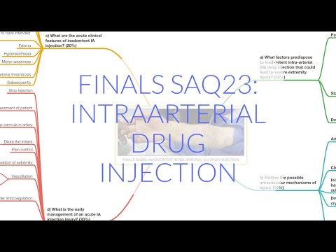 FINALS ANAES SAQ23: INADVERTENT INTRA ARTERIAL DRUG INJECTION