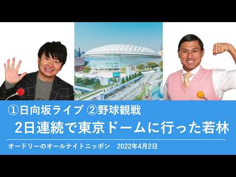 ①日向坂ライブ②野球観戦 2日連続で東京ドームに行った若林【オードリーのオールナイトニッポン】2022年4月2日