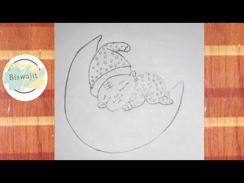 Bholebaba pencil drawing with moon | half moon with little Bholenath | little Shiva pencil art's