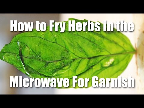 Microwave Fried Herb Leafs For Garnish