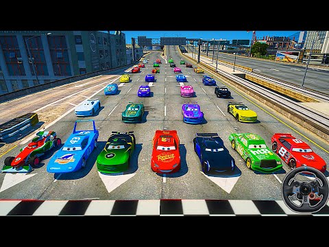 Street Race Disney Cars McQueen VS The King Tim Treadless Chick Hicks Jackson Storm & Friends