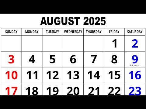 Calendar August 2025 | August Calendar 2025 with Holidays | August 2025 Calendar | Calendar August