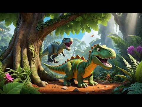 Row Row Your Dinosaur Rhyme Song | Popular Nursery Rhyme | Educational Kids Songs