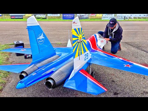 INCREDIBLE RC SUKHOI SU-27 TWIN TURBINE JET FLIGHT DEMONSTRATION