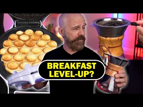 Testing 2 Breakfast Gadgets: Bubble Waffle Maker & Pour Over Coffee!