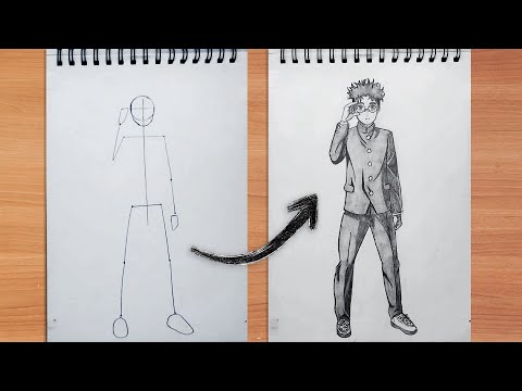 How to Draw Okarun Full Body | Step by Step drawing tutorial | Easy Sketchbook Tour