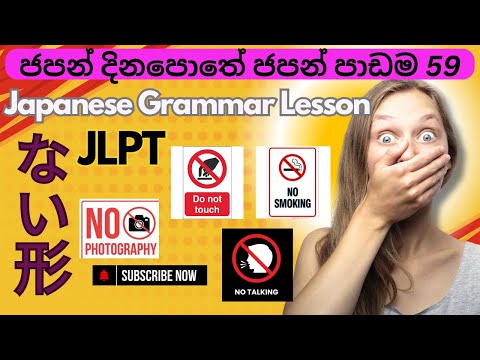 JAPANESE GRAMMAR LESSON ක්‍රියා පදයක නැත ස්වරූපය-2 ないでください ජපන් දිනපොතේ ජපන් පාඩම 59 #jlpt #japanese